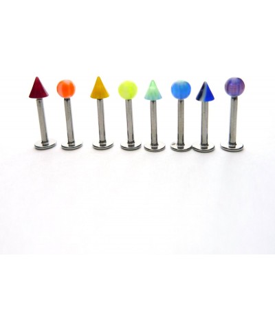 100pcs Stainless Steel Labret Lip Bar Ring Body Piercing Barbell Jewelry Ball $6.59 Body Jewelry