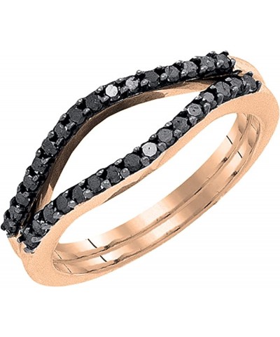 0.35 Carat Round Black Diamond Anniversary Enhancer Guard Wedding Band for Ladies in 10K Gold 8.5 Rose Gold $147.45 Others