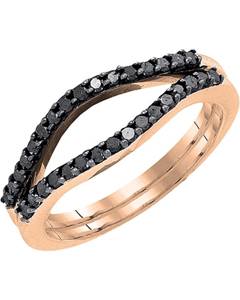 0.35 Carat Round Black Diamond Anniversary Enhancer Guard Wedding Band for Ladies in 10K Gold 8.5 Rose Gold $147.45 Others