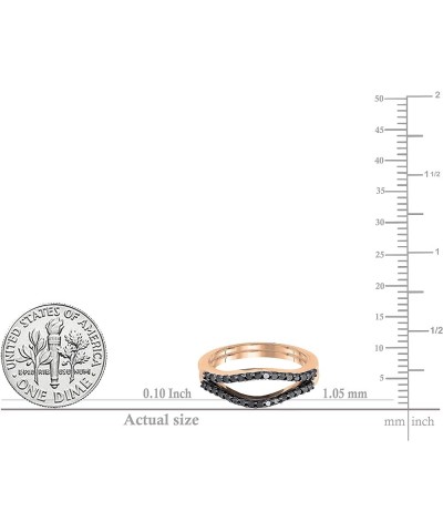 0.35 Carat Round Black Diamond Anniversary Enhancer Guard Wedding Band for Ladies in 10K Gold 8.5 Rose Gold $147.45 Others