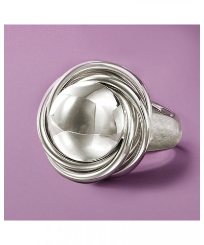 Italian Sterling Silver Big Bead Knot Ring $39.68 Rings