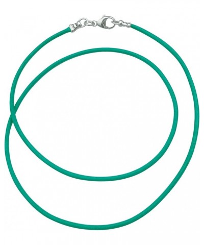 Sterling Silver 1.8mm Fine Turquoise Leather Cord Necklace 13.0 Inches $9.58 Necklaces