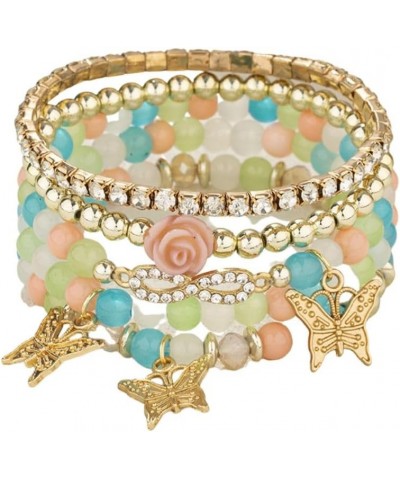 Colorful Multilayer Gold Beaded Stackable Stretch Bracelets Boho Charm Dainty Bracelet mix $5.55 Bracelets