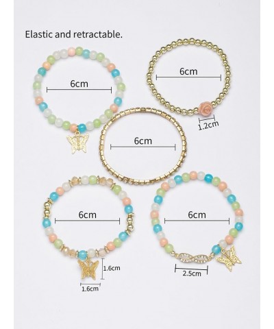 Colorful Multilayer Gold Beaded Stackable Stretch Bracelets Boho Charm Dainty Bracelet mix $5.55 Bracelets