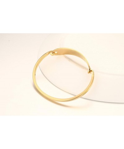 Free Custom Engraving Stainless Steel Catch Hook Oval Fit Medical Alert ID Bangle Bracelet Gold-65mm seizures $10.07 Bracelets