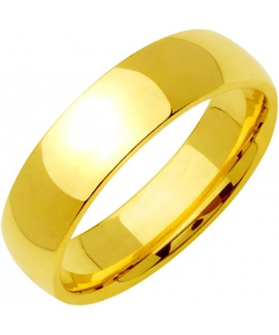 Dome Comfort Fit 18K Gold Filled Anniversary Wedding Titanium Rings width 6mm Valentine's Day Gift $15.66 Men's Jewelry