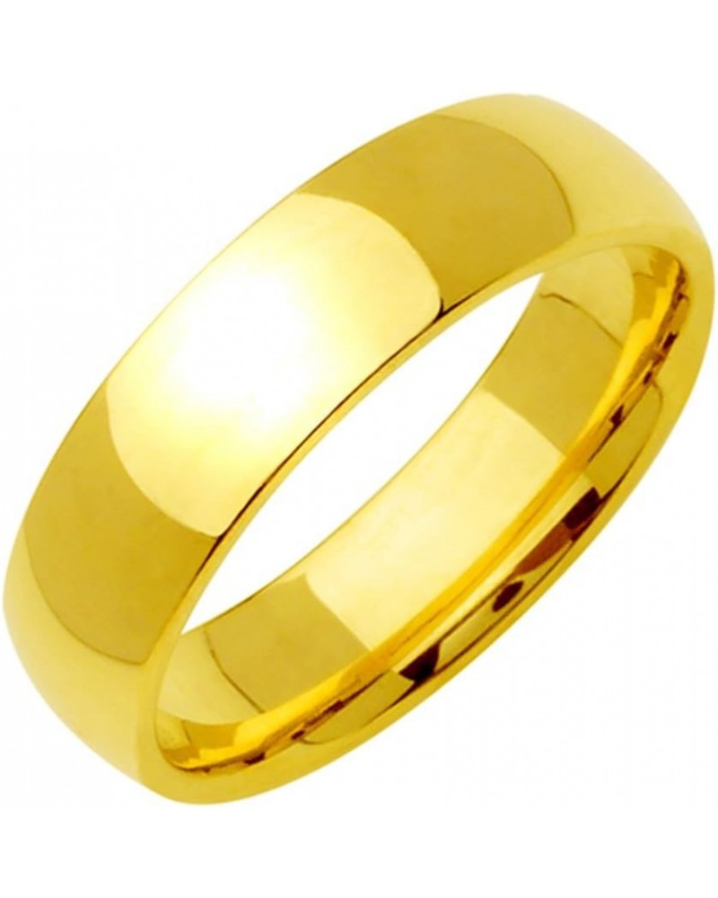 Dome Comfort Fit 18K Gold Filled Anniversary Wedding Titanium Rings width 6mm Valentine's Day Gift $15.66 Men's Jewelry