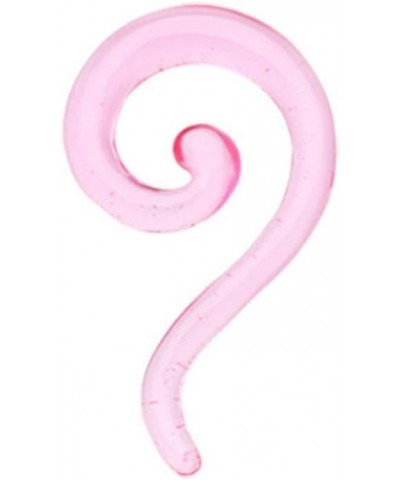 Claw Hook Acrylic Ear Gauge Spiral Hanging Taper 14 GA (1.6mm), Pink $11.01 Body Jewelry