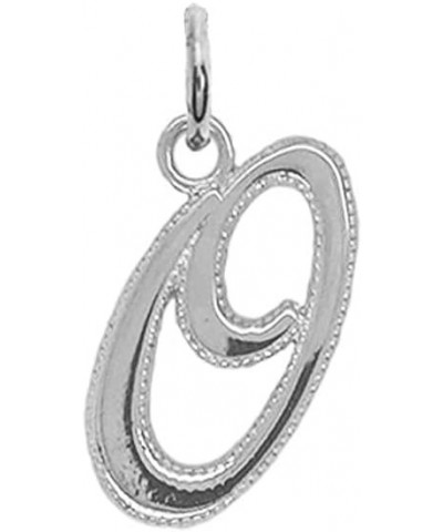 Solid 14k Gold Personalized Cursive-Style"A-Z" Initial Pendant (Size S/M/L) Large (O) White Gold $66.70 Pendants