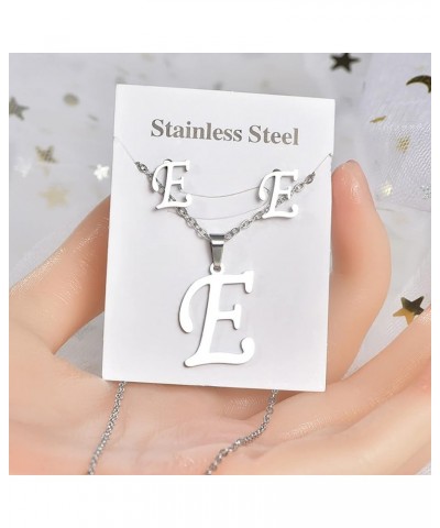 Dainty Choker Chain Necklace Titanium Steel Set Jewelry Stainless Steel Pendant Jewelry Earrings Unisex English E $5.38 Neckl...