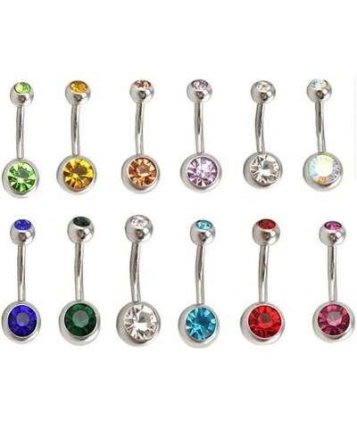 36pcs 14G Stainless Steel Belly Button Rings Navel Rings CZ Curved Barbell Piercing Belly Rings for Women Body Piercing Jewel...