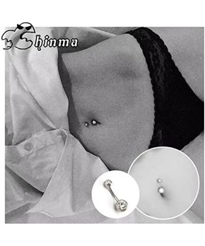 36pcs 14G Stainless Steel Belly Button Rings Navel Rings CZ Curved Barbell Piercing Belly Rings for Women Body Piercing Jewel...