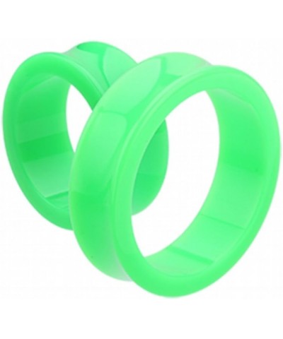 Supersize Neon Colored Acrylic Double Flared Ear Gauge WildKlass Tunnel Plug (Sold as Pairs) 2" (51mm) Green $10.92 Body Jewelry