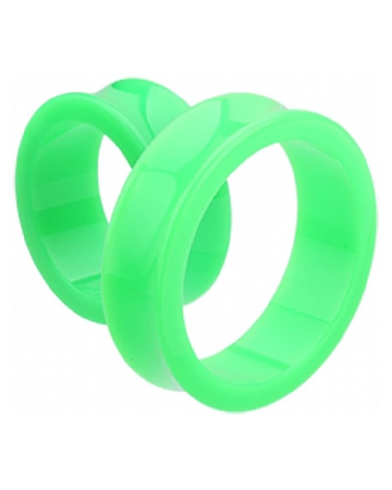 Supersize Neon Colored Acrylic Double Flared Ear Gauge WildKlass Tunnel Plug (Sold as Pairs) 2" (51mm) Green $10.92 Body Jewelry