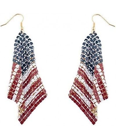 Gold Flag America Americana 4th of July American pride Independence Day Earrings $8.61 Earrings