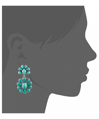 Turquoise Bohemian Medium Metal Fashion Flower Earring No.247 $11.01 Earrings