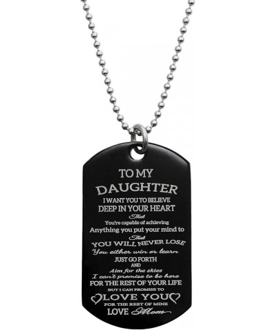 Personalized Text Photo Engraved Pendant Necklace Stainless Steel Custom Dog Tag military Blessing Love Note To Daughter - Mo...