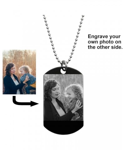 Personalized Text Photo Engraved Pendant Necklace Stainless Steel Custom Dog Tag military Blessing Love Note To Daughter - Mo...