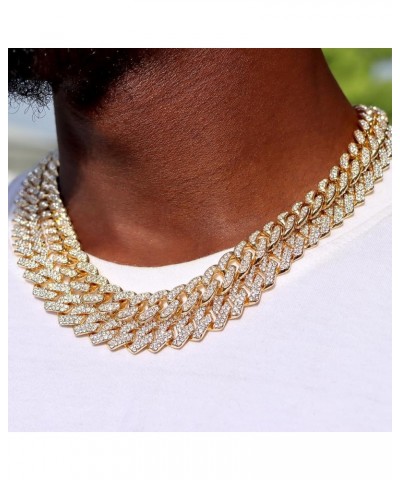 2pcs Cuban Link Chain for Women Clustered Diamond Tennis Necklace Set Iced Out Miami Cuban Necklace 15mm Heart Necklace Hip H...