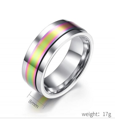 8MM Inspirational Jewelry Fashion Ring Stainless Steel 2 Tone Band Ring for Women I Am Enough Inspirational Spinner Ring Enco...