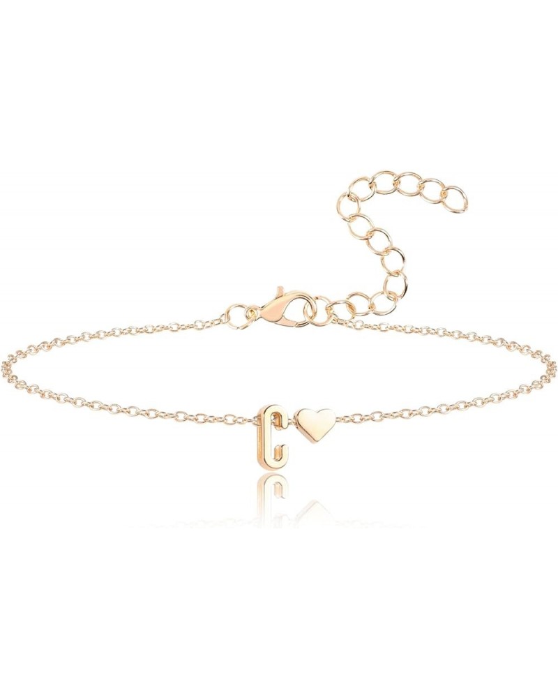 14K Gold Initial Bracelets Personalized Trendy Name Link Bracelets Cute Simple Letter Jewelry Gifts for Women Teen Girls Kids...