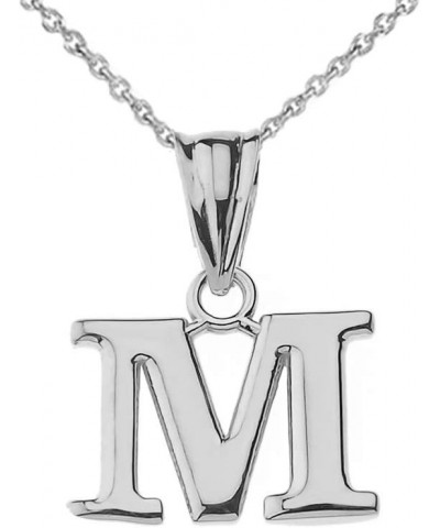 14K White Gold Fine Dangling Initial A-Z Charm Pendant with Rolo Chain - Your Choice of Chain Lengths 18.0 Inches M $94.59 Ne...