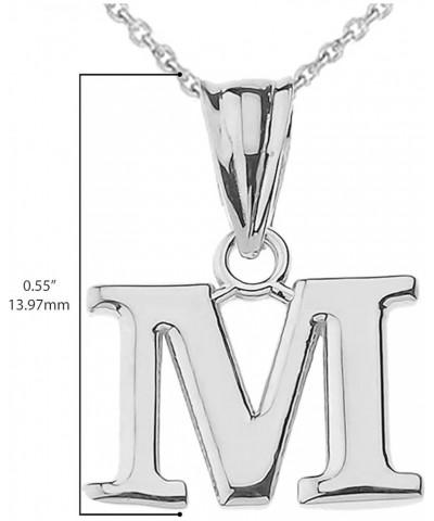 14K White Gold Fine Dangling Initial A-Z Charm Pendant with Rolo Chain - Your Choice of Chain Lengths 18.0 Inches M $94.59 Ne...