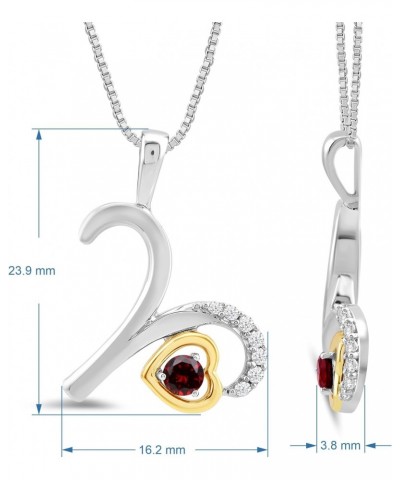 Zodiac Gemstone Necklace Pendant for Women in Sterling Silver and 10K Yellow Gold with 18 inch Box Chain $18.00 Necklaces