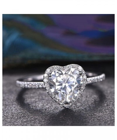 925 Sterling Silver Shiny Full Diamond Ring Cubic Zirconia Cocktail Rings CZ Diamond Ring Eternity Engagement Wedding Band Ri...