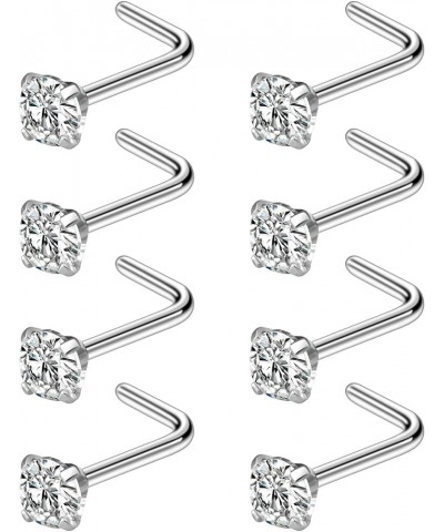 24PCS 18G 20G Surgical Steel Diamond CZ Nose Stud Rings L Shaped Piercing Jewelry 1.5mm 2mm 2.5mm 3mm 18G-L Shaped-CZ 1.5mm $...