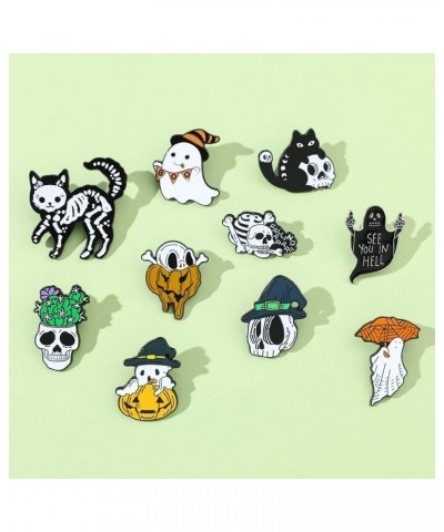 Halloween Scary Pumpkin Skull Ghost Enamel Pins 5Pcs/Set, Gothic Punk Demon Reaper Scythe Ghost Metal Pins Brooches Badges Ho...