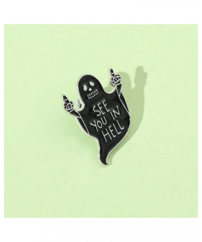 Halloween Scary Pumpkin Skull Ghost Enamel Pins 5Pcs/Set, Gothic Punk Demon Reaper Scythe Ghost Metal Pins Brooches Badges Ho...