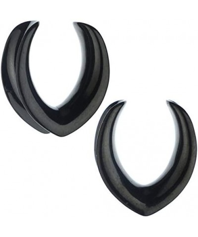 Black 316L Surgical Steel Teardrop Ear Weights Saddle Hanger Spreader Gauges Piercing Tunnels Plugs Black 1/2"-12mm $9.50 Bod...