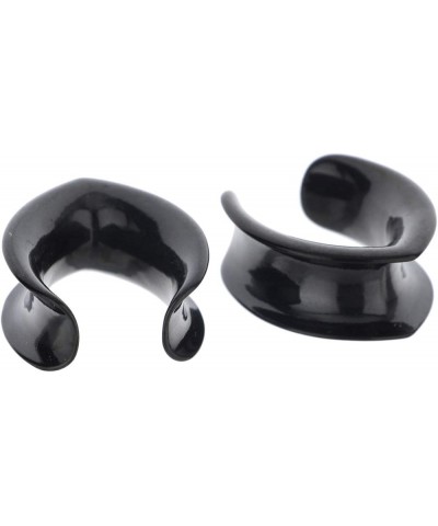 Black 316L Surgical Steel Teardrop Ear Weights Saddle Hanger Spreader Gauges Piercing Tunnels Plugs Black 1/2"-12mm $9.50 Bod...