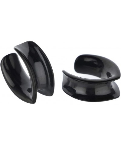 Black 316L Surgical Steel Teardrop Ear Weights Saddle Hanger Spreader Gauges Piercing Tunnels Plugs Black 1/2"-12mm $9.50 Bod...