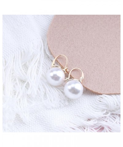 Vintage Pearl Drop Earrings Exquisite White Pearl Sphere Dangle Earrings Bridal Pearl Ball Earrings Jewelry Gift for Women Gi...