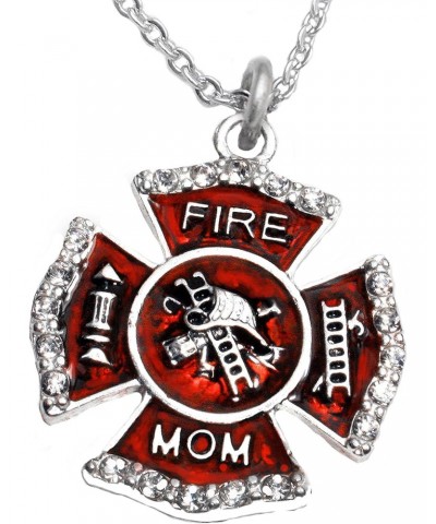 Firefighter, Firefighter Mom, Sterling Silver, Solid .925 Sterling, Not Plated Or Coated. 18 Inch Necklace Chain, Nickel, Lea...