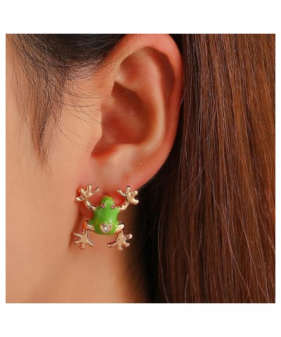 Frog Earrings Silver Frog Earrings for Women Vintage Stud Earrings Cute Frog Animal Earrings for Teens Girls C $7.13 Earrings