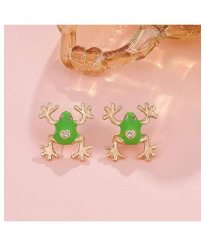 Frog Earrings Silver Frog Earrings for Women Vintage Stud Earrings Cute Frog Animal Earrings for Teens Girls C $7.13 Earrings