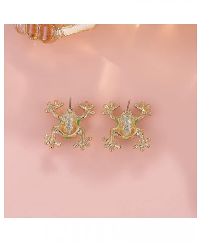 Frog Earrings Silver Frog Earrings for Women Vintage Stud Earrings Cute Frog Animal Earrings for Teens Girls C $7.13 Earrings