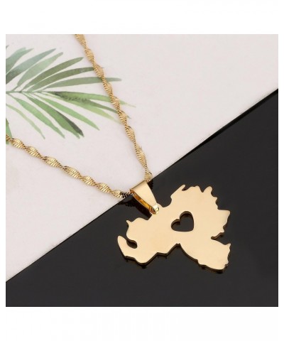 Stainless Steel Venezuela Map Pendant Necklace Gold Color Jewelry Venezuelan Jewelry $8.67 Necklaces