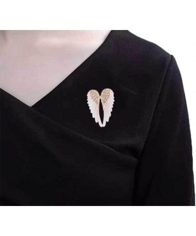 Women's Guardian Angel Wings Brooch Pin Crystal Angel Wings Brooch Multicolor Lapel Pin Badge Golden White $8.11 Brooches & Pins