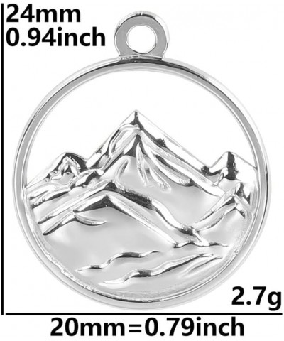 Stainless Steel Round Shaped Mountain Style Cocktail Party Biker School Holiday Pendant Necklace Silver $6.62 Necklaces