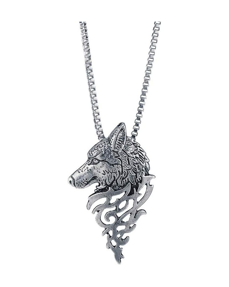 Puppy Dog Necklace for Girls Husky Border Collie Dog Head Necklace for Women Men Retro Wolf Head Necklace Animal Norse Viking...