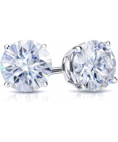 Platinum Round Moissanite Stud Earrings (1 to 7ct TGW, G-H) 4-Prong Set, Screw-Back 6.0 carats $225.28 Earrings