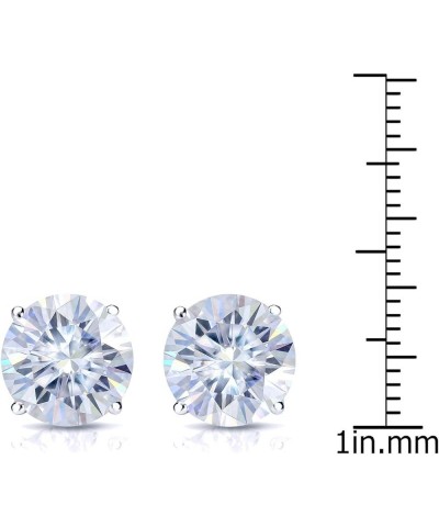 Platinum Round Moissanite Stud Earrings (1 to 7ct TGW, G-H) 4-Prong Set, Screw-Back 6.0 carats $225.28 Earrings