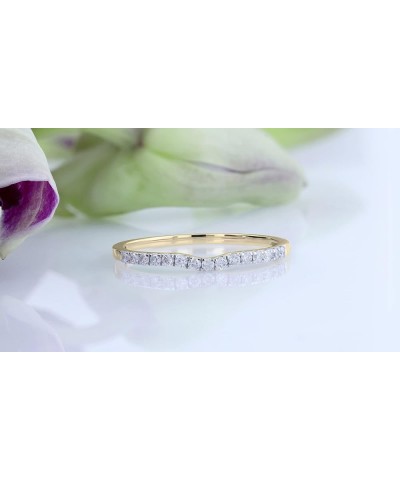 0.25 Carat Round White Diamond Contour Guard Curve Wedding Band for Women in 14K Solid Gold 4 Solid Yellow Gold $141.34 Rings