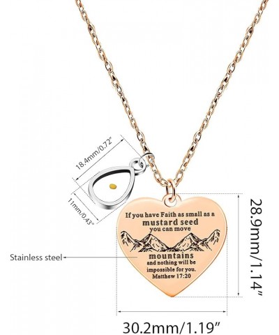 Bible Verse Cross Heart Double Sided Necklace If You Have Faith as Small as Mustard Seed You Can Move Mountains Matthew 17:20...