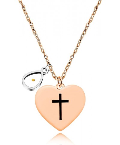 Bible Verse Cross Heart Double Sided Necklace If You Have Faith as Small as Mustard Seed You Can Move Mountains Matthew 17:20...