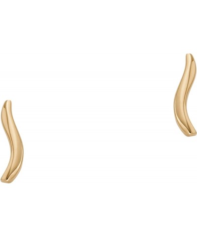 Women's Minimalist Silver, Rose Gold or Gold Tone Stainless Steel Stud Earrings Gold Wave $26.91 Earrings